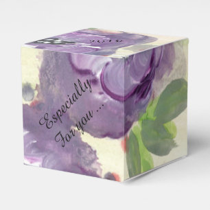 Large purple floral favour box