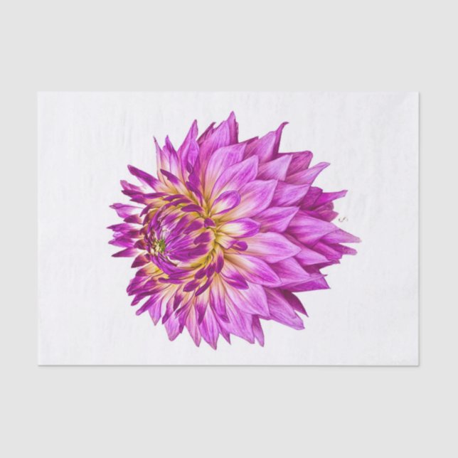 Large Purple Flower Tissue Paper For Decoupage (Front)