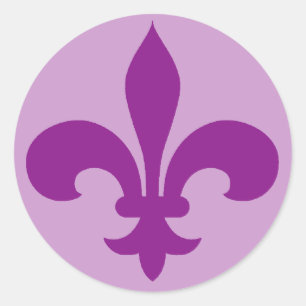Large Purple or Violet Fleur de Lis Stickers