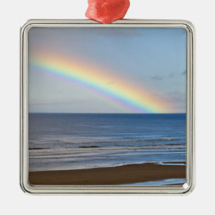 Large rainbow over the Pacific Ocean at Metal Ornament
