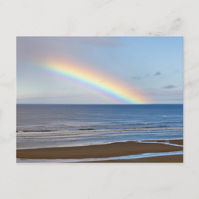 Large rainbow over the Pacific Ocean at Postcard (Front)