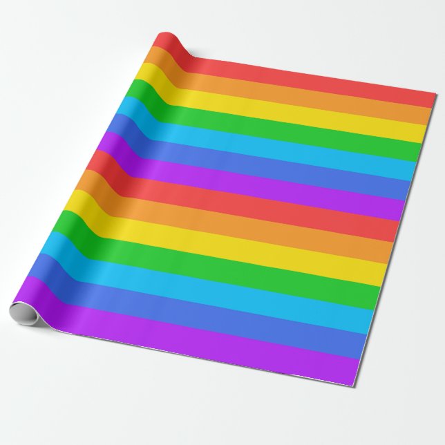 Large Rainbow Stripes Wrapping Paper (Unrolled)