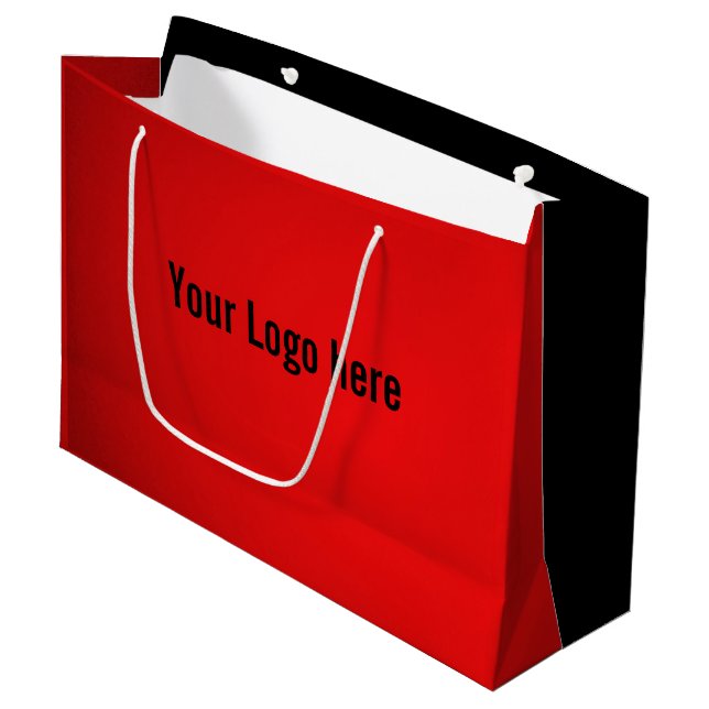 Large Red Black Giftbag Gift Bag (Front Angled)