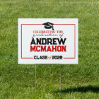 Large Red & Black Graduation Party Yard Sign