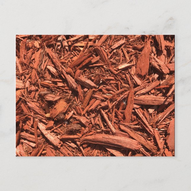 Large red cedar mulch pattern landscape contractor postcard (Front)
