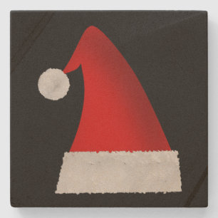 Large Red Christmas Santa Hat Stone Coaster