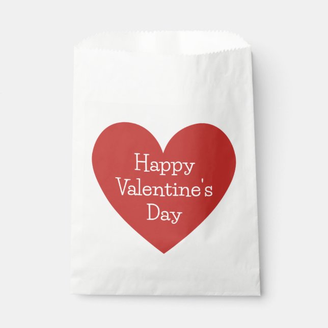 Large Red Heart Custom Message  Favour Bag (Front)