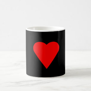 Large Red Heart on Black Background Coffee Mug