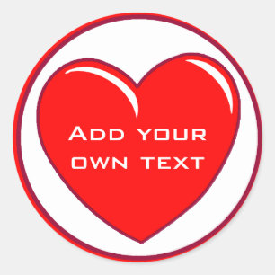 Large Red Heart on Stickers