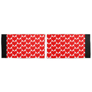Large Red Hearts Black White Pattern Pillowcase