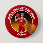 Large Red High School Basketball Player Photo