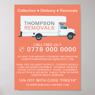 Large Removal Van, Removal Company Advertising Poster