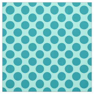 Large retro dots - aqua and turquoise fabric