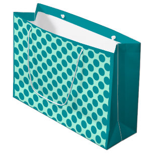 Large retro dots - aqua and turquoise gift bag