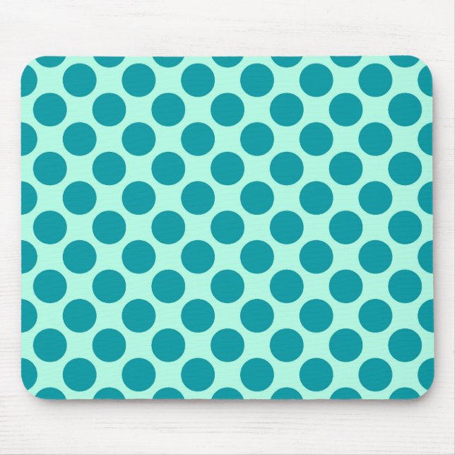 Large retro dots - aqua and turquoise mouse pad (Front)