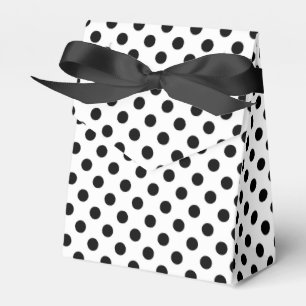 Large retro dots - black and white favour box