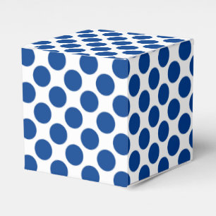 Large retro dots - cobalt blue and white favour box