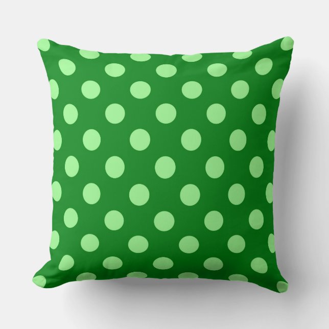 Large retro dots - emerald and mint green cushion (Front)