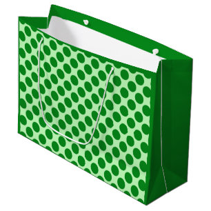 Large retro dots - emerald and mint green gift bag