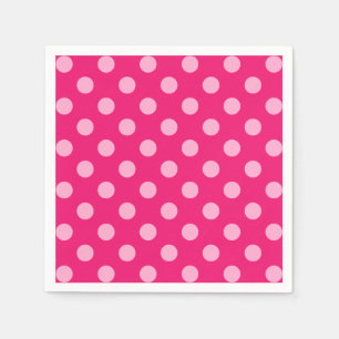 Large Retro Dots, Fuchsia and Pastel Pink Napkin