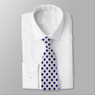 Large retro dots - grey and navy tie