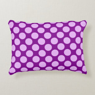 Large retro dots - orchid and purple decorative cushion