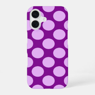 Large retro dots - orchid and purple iPhone 16 case