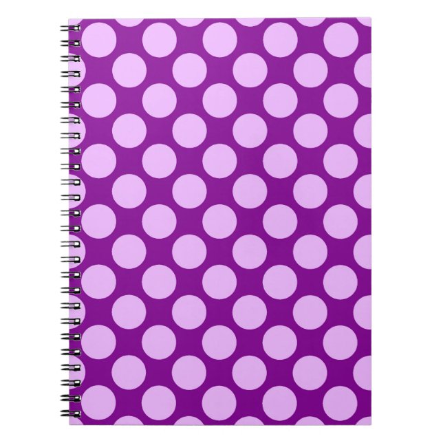 Large retro dots - orchid and purple notebook (Front)