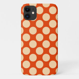 Large retro dots - pale orange and mandarin iPhone 11 case