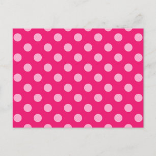 Large retro dots - pink on a hot pink background postcard