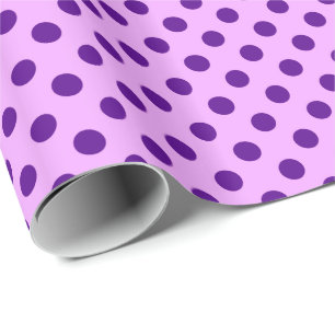 Large retro dots - purple on orchid wrapping paper