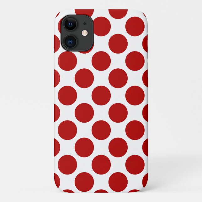 Large retro dots - red and white Case-Mate iPhone case (Back)