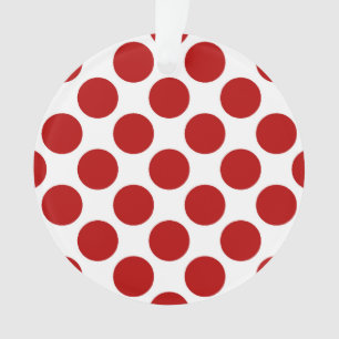 Large retro dots - red and white ornament