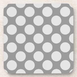 Large retro dots - shades of grey / grey coaster