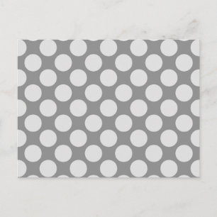 Large retro dots - shades of grey / grey postcard