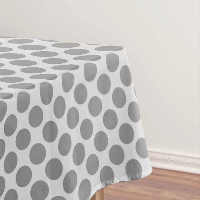 Large retro dots - shades of grey / grey tablecloth (In Situ)