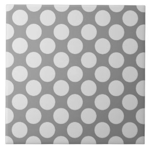 Large retro dots - shades of grey / grey tile