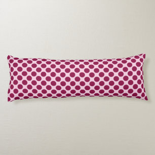 Large retro dots - shell pink and burgundy body cushion