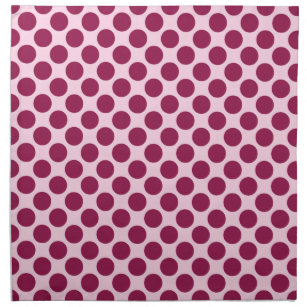 Large retro dots - shell pink and burgundy napkin