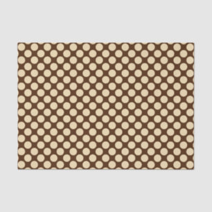 Large retro dots - tan and chocolate brown tissue paper