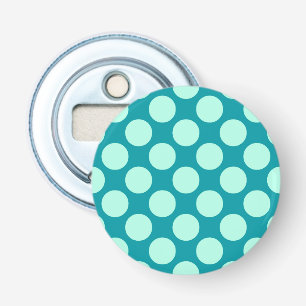 Large retro dots - turquoise and aqua bottle opener