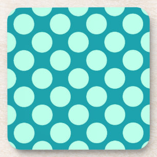 Large retro dots - turquoise and aqua coaster