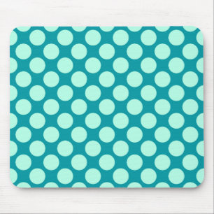 Large retro dots - turquoise and aqua mouse pad