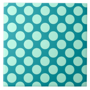 Large retro dots - turquoise and aqua tile