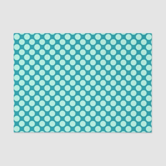 Large retro dots - turquoise and aqua tissue paper (Front)