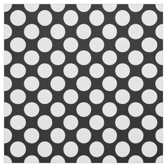 Large retro dots - white and black fabric (Swatch)