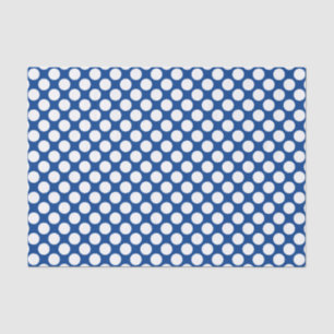 Large retro dots - white and cobalt blue tissue paper