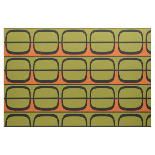 Large Retro Panels Black Fabric