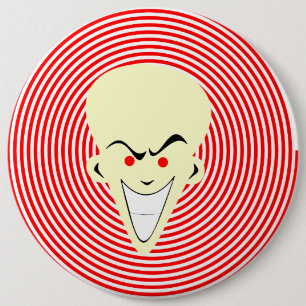 Large Retro Toon Optical Illusion Hypnotizer Guy 6 Cm Round Badge