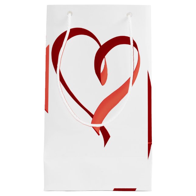 Large Ribbon Heart Small gift bag (Front)